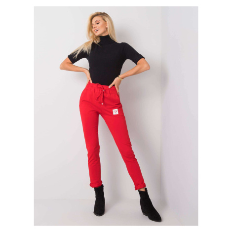 Red sweatpants with pockets