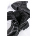 Čierne kožené členkové topánky 2-26819