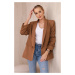 Elegant jacket with dark camel lapels