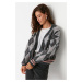 Trendyol Gray Soft Textured Diamond Patterned Knitwear Cardigan