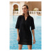 Trendyol Black Mini Knitwear Tie-Up Beach Dress