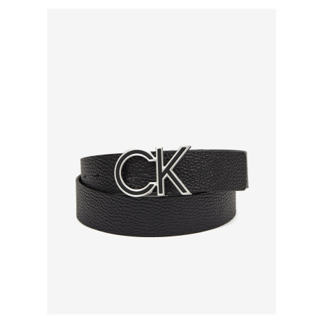 Čierny pánsky kožený opasok Calvin Klein