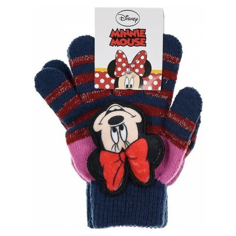 Minnie mouse dievčenské pruhované rukavice