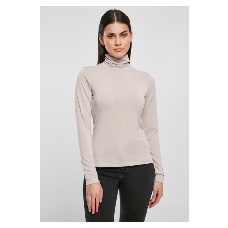Women's modal turtleneck with long sleeves in warm gray