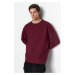 Trendyol Claret Red Oversize/Wide Cut Soft Brushed Thessaloniki Sweatshirt