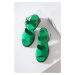 Kožené sandále Answear Lab zelená farba