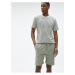 Koton Basic Bermuda Shorts with Lace-Up Waist, Pocket Detailed Slim Fit.