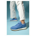 LuviShoes EDIN Blue Suede Genuine Leather Women's Sports Sneakers