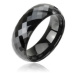 Tungstenový - Wolfrámový prsteň čierny vzor disco - Veľkosť: 68 mm