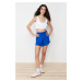 Trendyol Saks Elastic Waist Basic Soft Buttoned Knitted Shorts & Bermuda