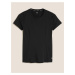 Tričko s krátkymi rukávmi a veľkým guľatým výstrihom Marks & Spencer čierna