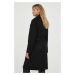 Vlnený kabát 2NDDAY Livia čierna farba, prechodný, dvojradový