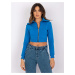 MODRÁ DÁMSKA CROP MIKINA NA ZIPS RV-BL-7305.79-BLUE