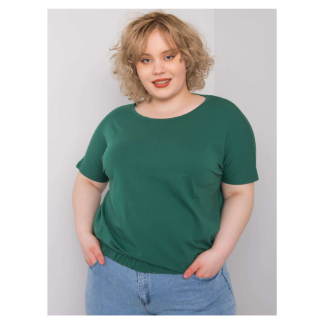 Dark green cotton blouse of larger size