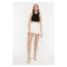 Trendyol Shorts - Ecru - Normal Waist