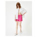 Koton Textured Mini Shorts with Lace Waist Pockets