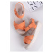 Oranžové kožené sandále na platforme 9-28258
