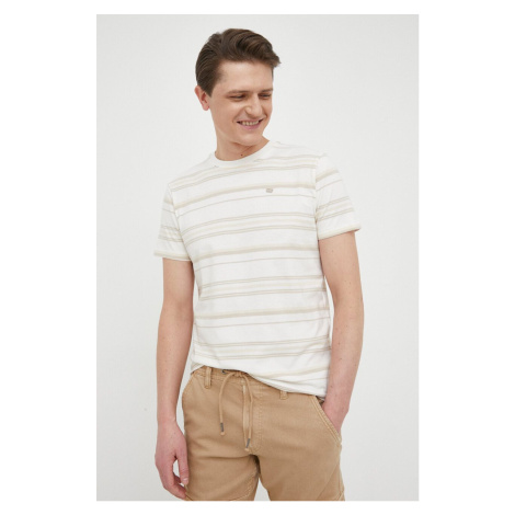 Bavlnené tričko Pepe Jeans Rick béžová farba, vzorované
