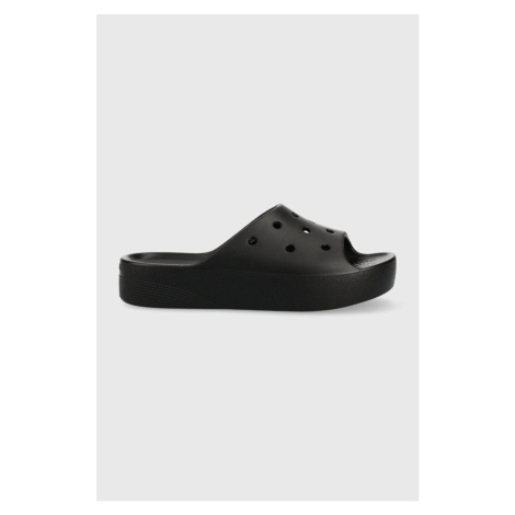 Šľapky Crocs Classic Platform Slide dámske, čierna farba, na platforme, 208180