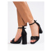 Výborné sandále čierne dámske na širokom podpätku