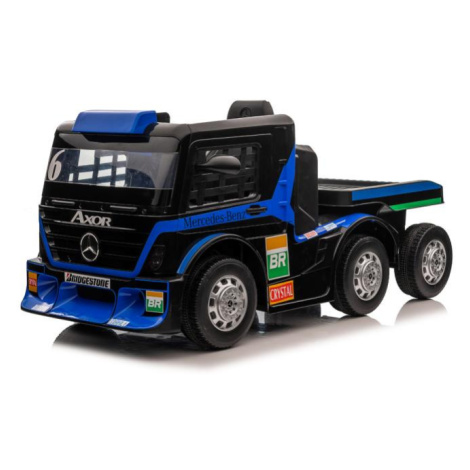 Modro-čierne elektrické auto MERCEDES s návesom