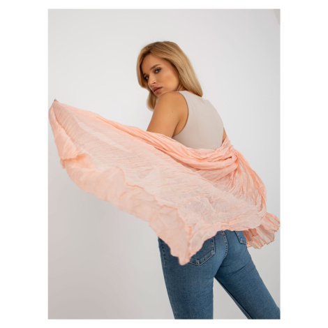 Light peach smooth scarf with pleats
