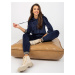 Women's dark blue velour set with trousers