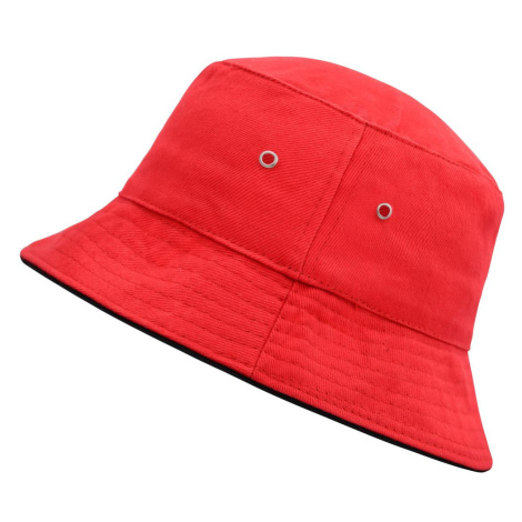 Myrtle Beach Bavlnený klobúk MB012 - Červená / čierna