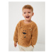 LC Waikiki Lcw Crew Neck Long Sleeve Embroidered Detailed Plush Baby Boy Sweatshirt