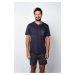 Men's pajamas Diaz, short sleeves, shorts - navy blue/print