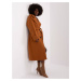 Light brown long coat with button fastening