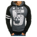 Men's hooded sweatshirt "New York" 3643 - black-dark. gray