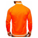 Oranžová pánska mikina na zips bez kapucne retro style Bolf 2126