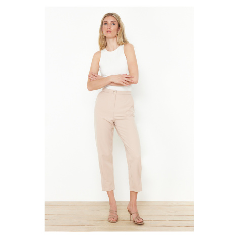 Trendyol Beige Cigarette Stitched Woven Trousers