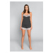 Women's pyjamas Sonata with narrow straps, shorts - dark melange