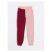 LC Waikiki Girl's Jogger Sweatpants with an Elastic Waist, Color Block Block