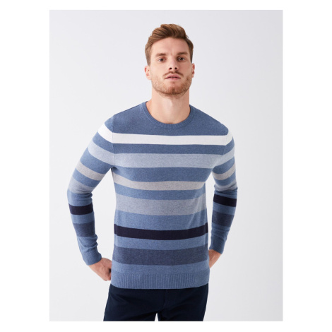 LC Waikiki Crew Neck Long Sleeve Striped Men's Knitwear Sweater