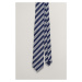 KRAVATA GANT RAW SILK STRIPED TIE EVENING BLUE