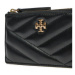 Tory Burch Puzdro na kreditné karty Kira Chevron Zip Card 156556 Čierna