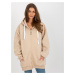 Beige Basic Long Hoodie