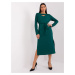 Tmavozelené midi šaty s pásikom LK-SK-509447.75P-dark green