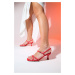 LuviShoes NEBEL Women's Red Skin Heeled Sandals