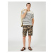 Koton Cargo Shorts Camouflage Printed with Pocket Detailed and Button.