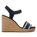 Tommy Hilfiger Espadrilky Mono Webbing High Wedge Sandal FW0FW08046 Tmavomodrá