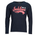 Jack & Jones  JJELOGO TEE LS O-NECK 2 COL AW23 SN  Tričká s dlhým rukávom Námornícka modrá