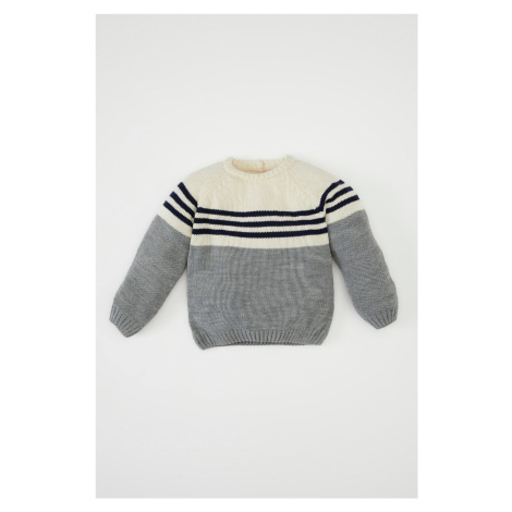 DEFACTO Baby Boy Crew Neck Striped Sweater