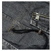Čierno-ecru dámska džínsová bunda s kožušinovou podšívkou (B8068-1046)