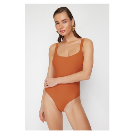 Trendyol Tile Square Neck Regular Swimsuit