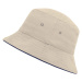 Myrtle Beach Bavlnený klobúk MB012 - Prírodná / tmavomodrá