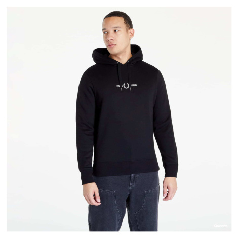 Mikina FRED PERRY Embroidered Hooded Sweatshirt Black M